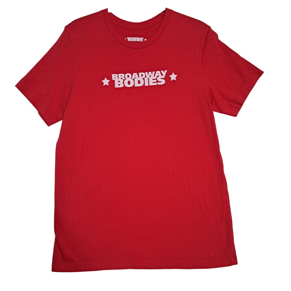 Broadway Bodies NYC Dance Studio Mens Large Red Graphic Tee Cotton Crew Neck